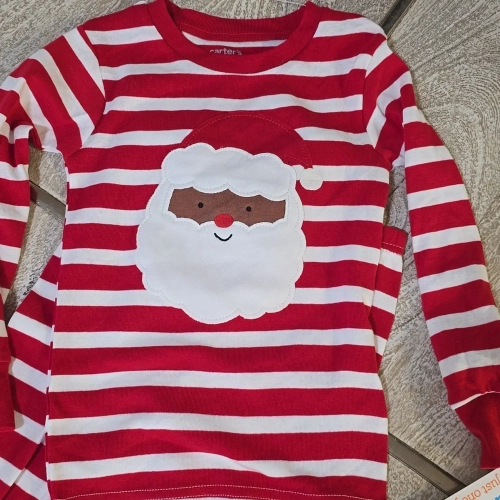 Carters Just For You Toddler Christmas Black Santa Pajamas Size 3T